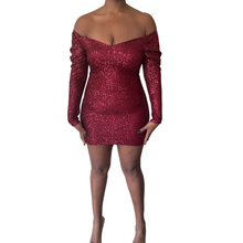 Load image into Gallery viewer, Carmen Sequin Dress Plus
